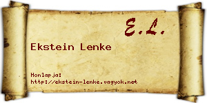Ekstein Lenke névjegykártya